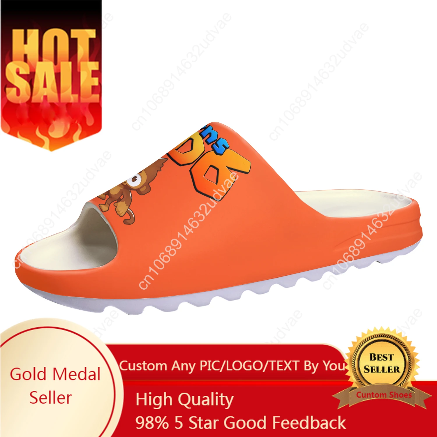 Men Shoes On - รองเท้าแตะพื้นนิ่ม Bloons TD6 แบบสั่งทำพิเศษ รองเท้าแตะใส่ในบ้าน รองเท้าลุยน้ำ