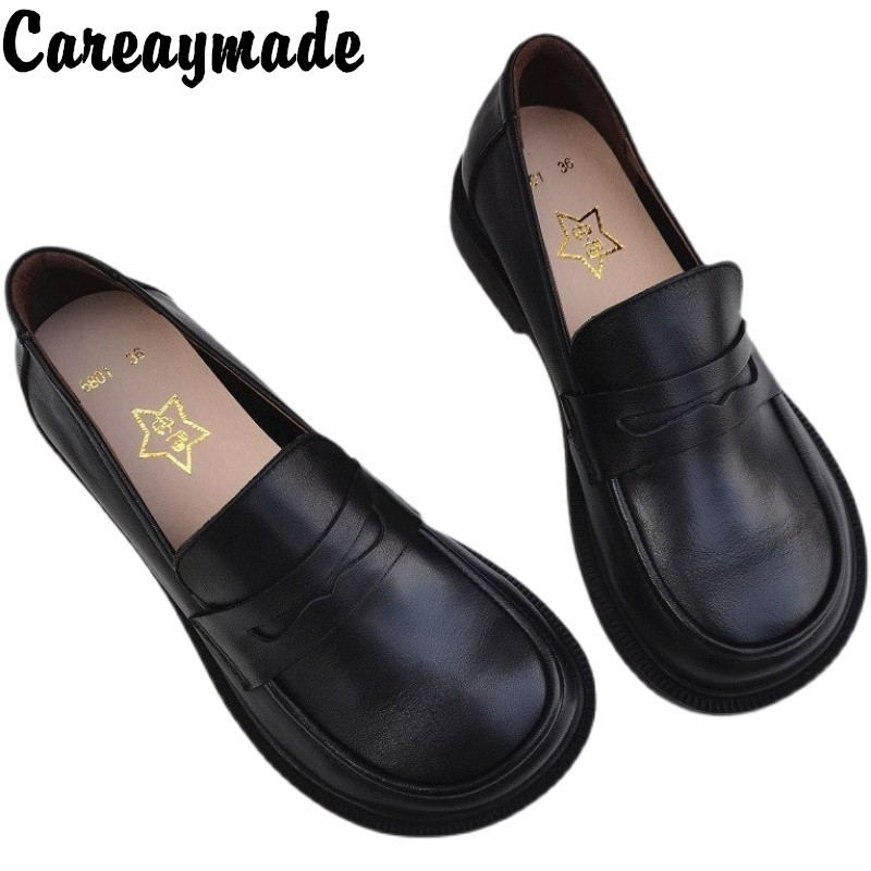 Men Shoes On - Careaymade-ผู้หญิงรองเท้าบนรองเท้า Oxford สำหรับผู้ชายรองเท้าหนัง Cowhide ชายทำงานรองเท้าฤดูใบไม้ผลิฤดูใบไม้ร่วงขนาดใหญ่ขนาดรองเท้า