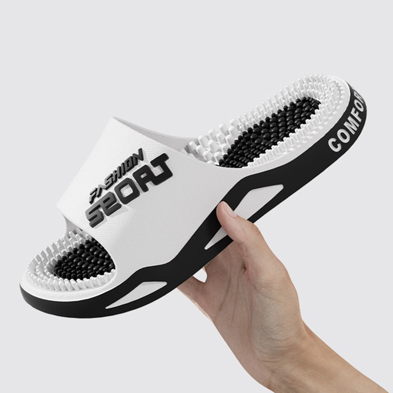 Men'S Shoes In Fashion - รองเท้าแตะผู้ชายแบบใหม่ รองเท้าแตะนวดฝ่าเท้า รองเท้าแตะลำลองแฟชั่นสำหรับฤดูร้อน รองเท้าแตะแบบสวมสำหรับใส่กลางแจ้ง รองเท้าสไลด์ผู้หญิง กันลื่น
