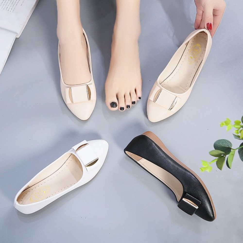 Dress Shoe Pointed - รองเท้าผู้หญิงแฟชั่นลำลอง น้ำหนักเบา สวมใส่สบาย เหมาะสำหรับใส่ทำงาน แบบสวม ไม่ต้องผูกเชือก