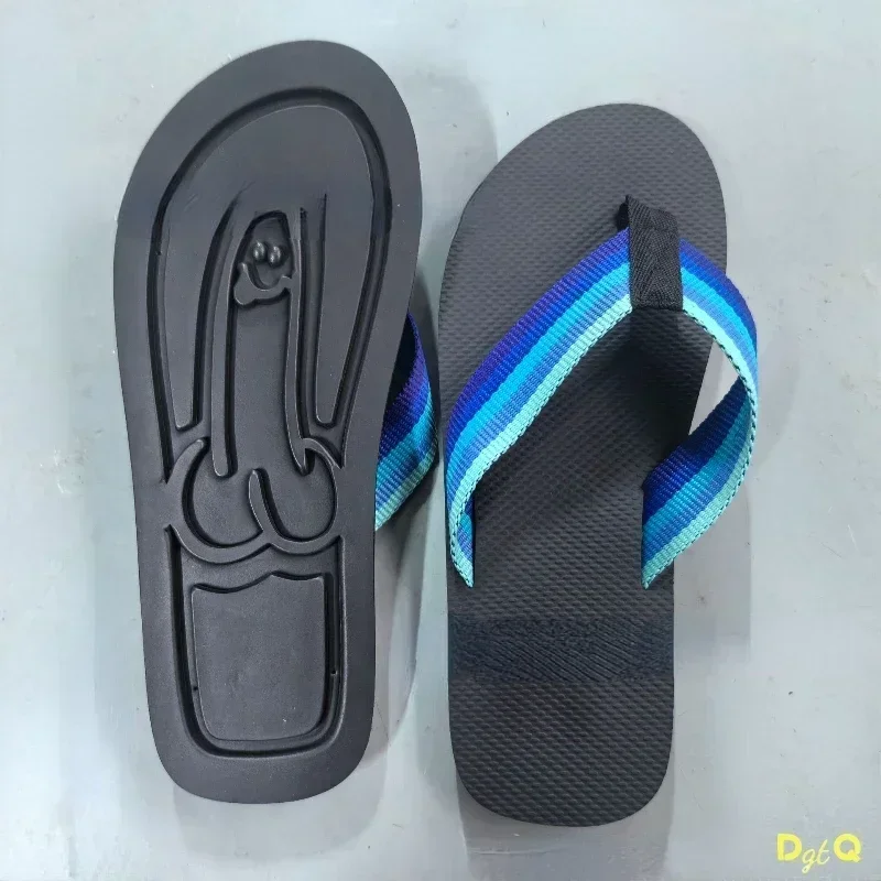 Men Shoes Louboutin - 2025 ซ่อนอวัยวะเพศชาย Flops ล้อเลียน Creative อวัยวะเพศชายรองเท้าแตะฤดูร้อนชายหาดลื่นรองเท้าแตะชายหาด
