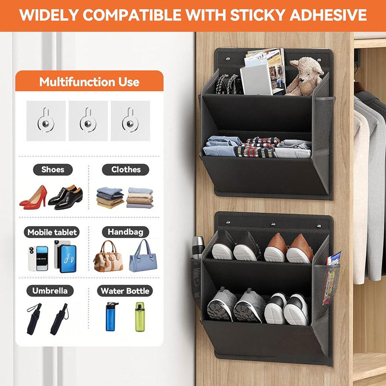 Men Shoes Rack - ชั้นวางรองเท้าติดผนังสำหรับรถบ้าน ดีไซน์ติดตั้งหลังประตู ไม่ต้องเจาะ ชั้นวางอเนกประสงค์สำหรับรถบ้านและคาราวาน