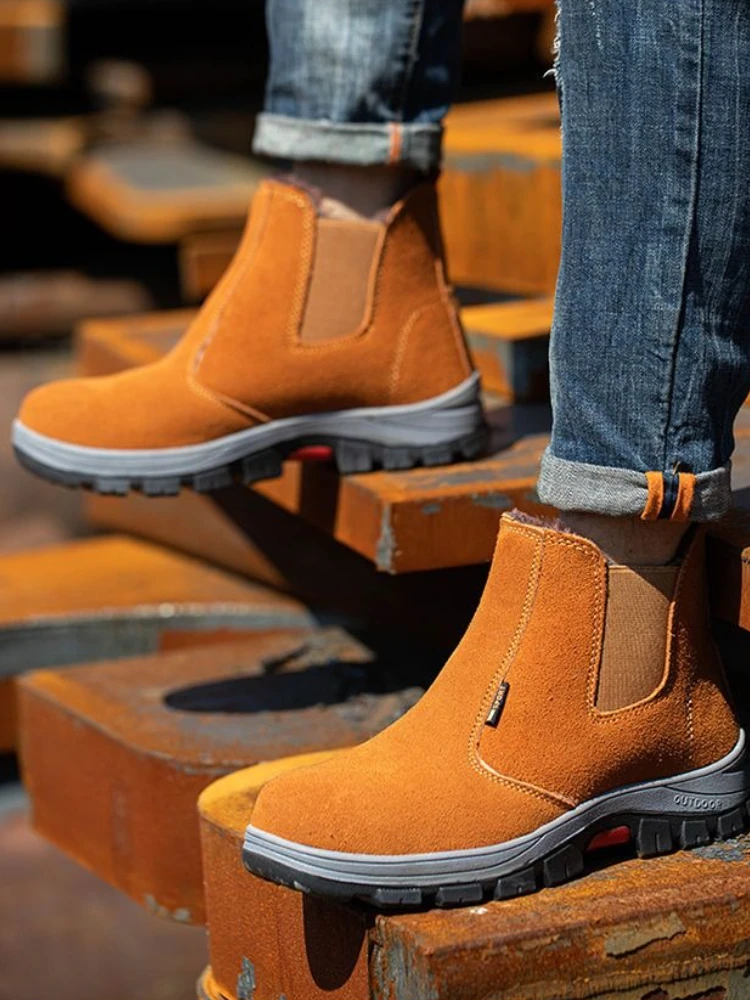 รองเท้าเซฟตี้หนังวัวบุขนหนานุ่ - Men Shoes Online บทวิจารณ์และราคา
