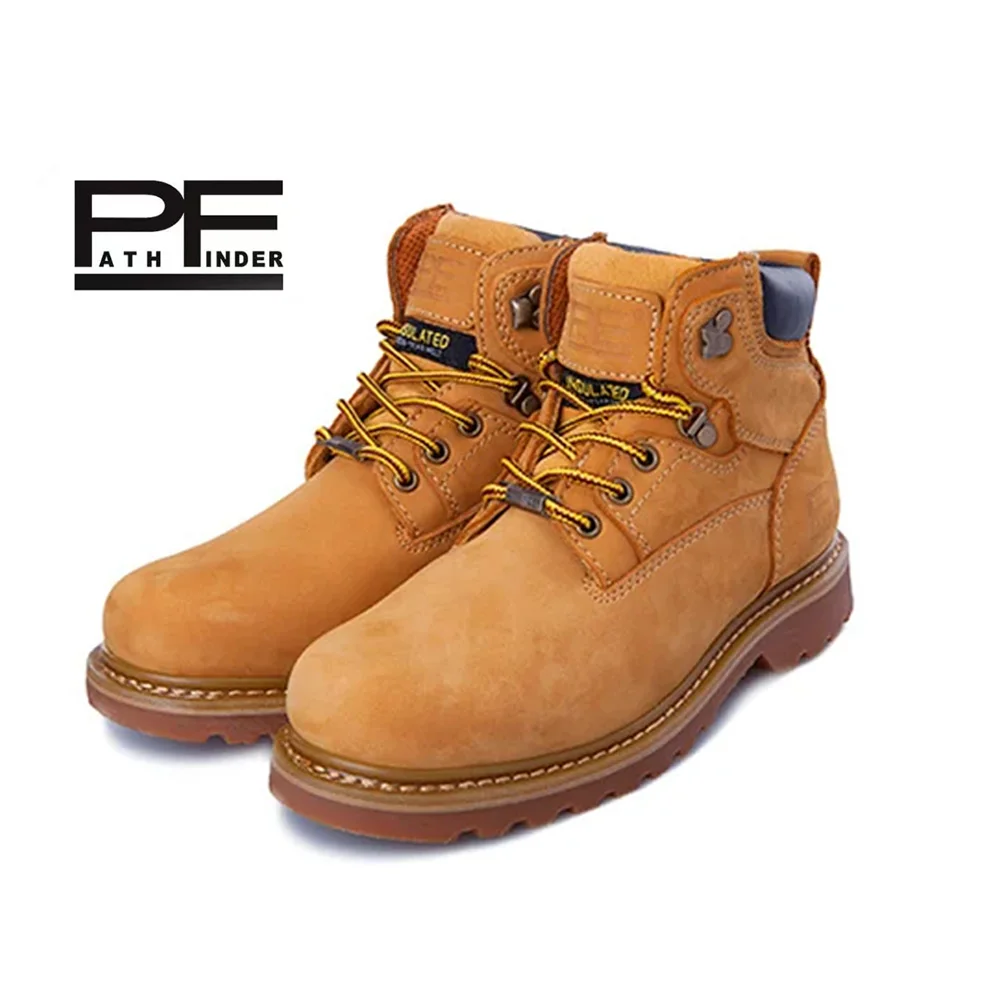 Pf แฟชั่นผู้ชายของแท้หนังรถจัก - Work Boot Steel Toe บทวิจารณ์และราคา