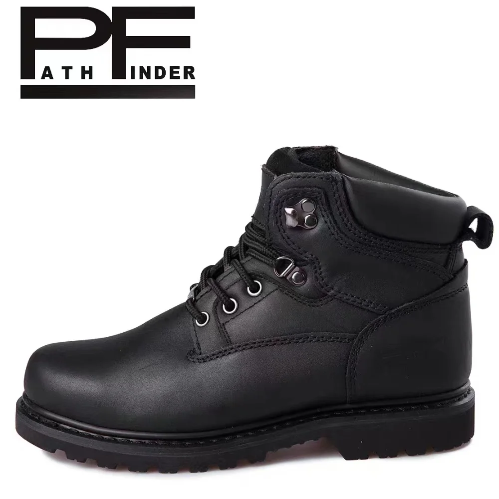 Pf แฟชั่นผู้ชายของแท้หนังรถจัก - Work Boot Steel Toe บทวิจารณ์และราคา