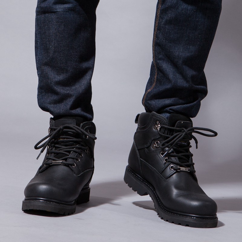 Pf แฟชั่นผู้ชายของแท้หนังรถจัก - Work Boot Steel Toe บทวิจารณ์และราคา