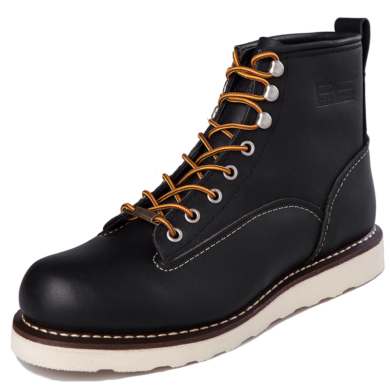 รองเท้าบูทหนังแท้สำหรับผู้ชาย  - Work Boot Steel Toe บทวิจารณ์และราคา