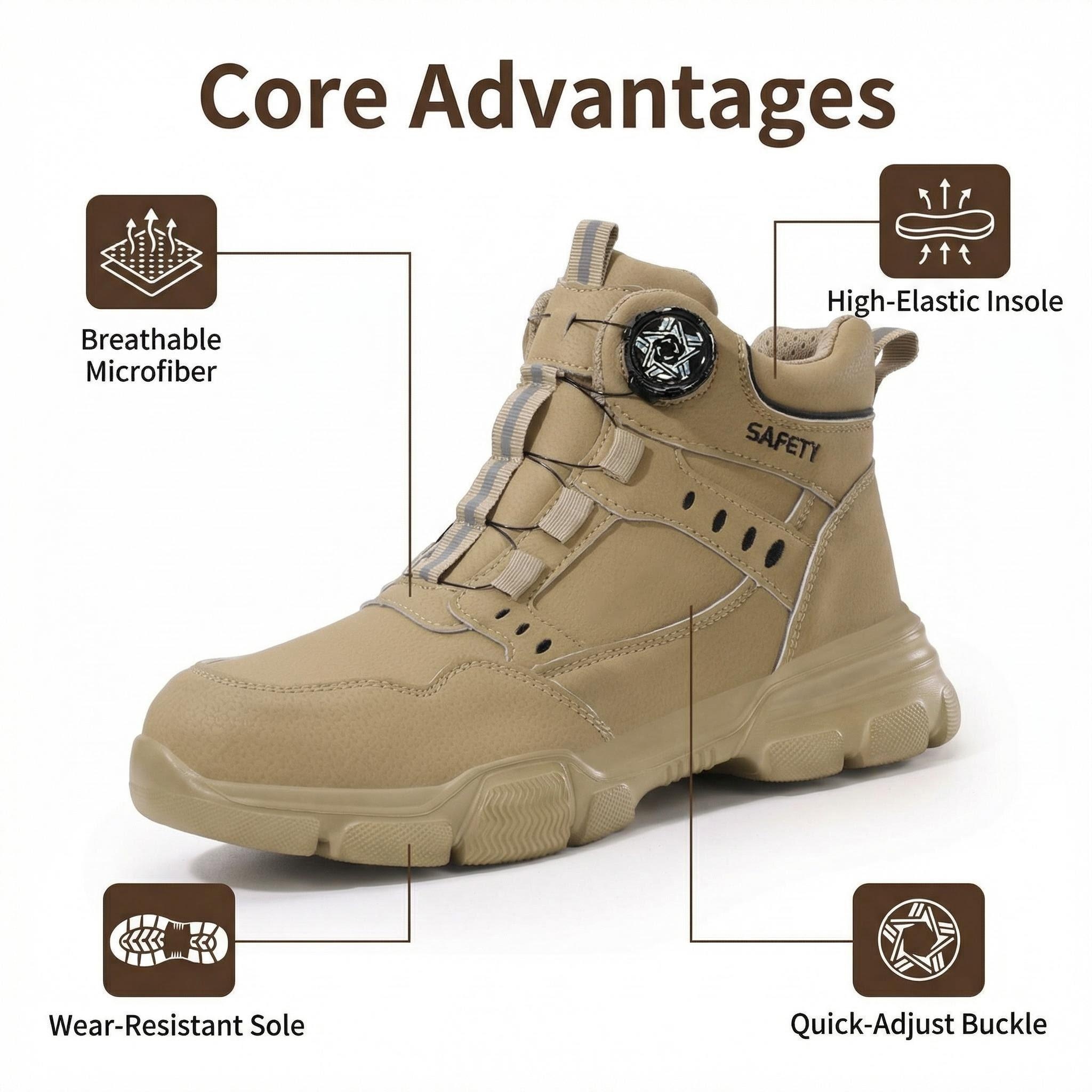 รองเท้าบู๊ตสำหรับงานเหมืองที่ท - Work Boot Steel Toe บทวิจารณ์และราคา