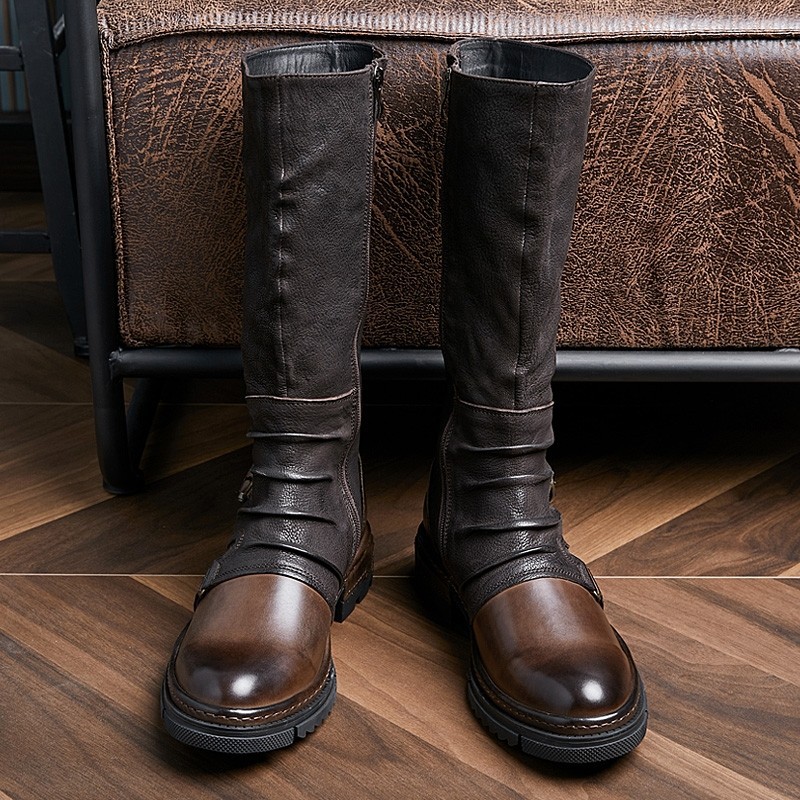 รองเท้าบูทหนังเทียมสไตล์ยุคกลา - Men Shoes Europe To Us บทวิจารณ์และราคา