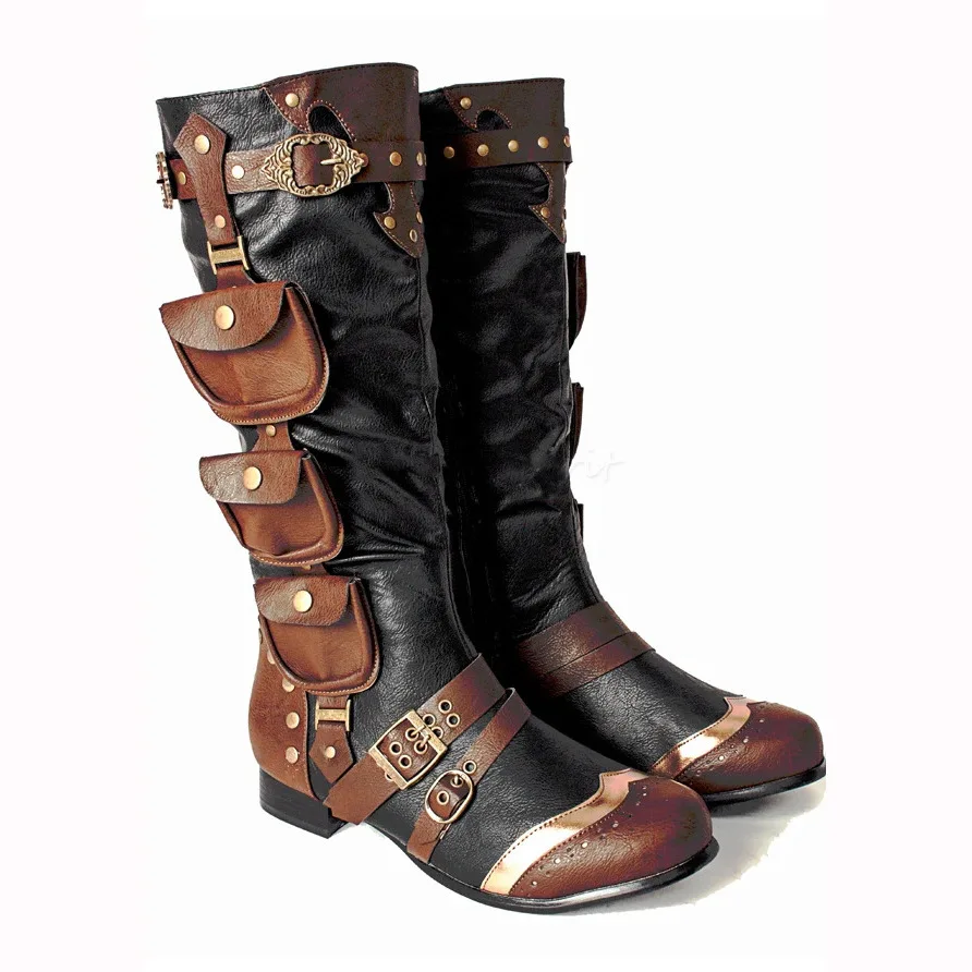 รองเท้าบูทสูงสไตล์เรโทรยุคกลาง - Men Shoes Europe To Us บทวิจารณ์และราคา